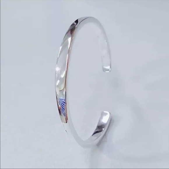 New Sterling Silver Simple Cuff Bracelet - Picture 6 of 13